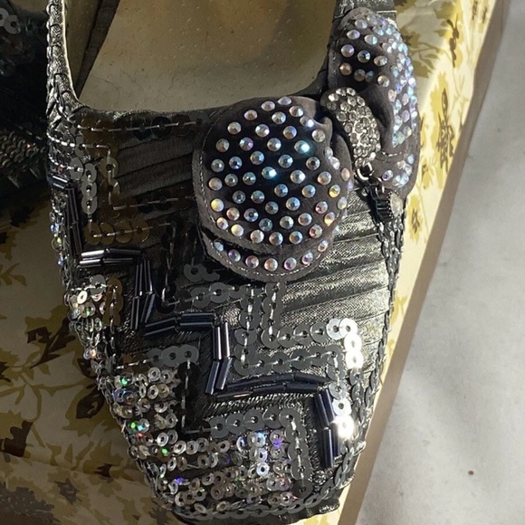 Women's Silver Sequin Flats - Picture 2 of 8